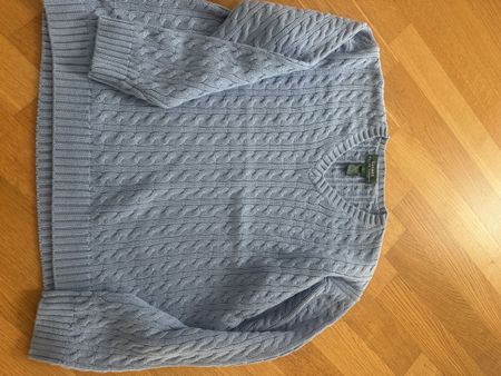 Lauren Ralph Lauren Pullover, Grösse L, hellblau, Zopfmuster
