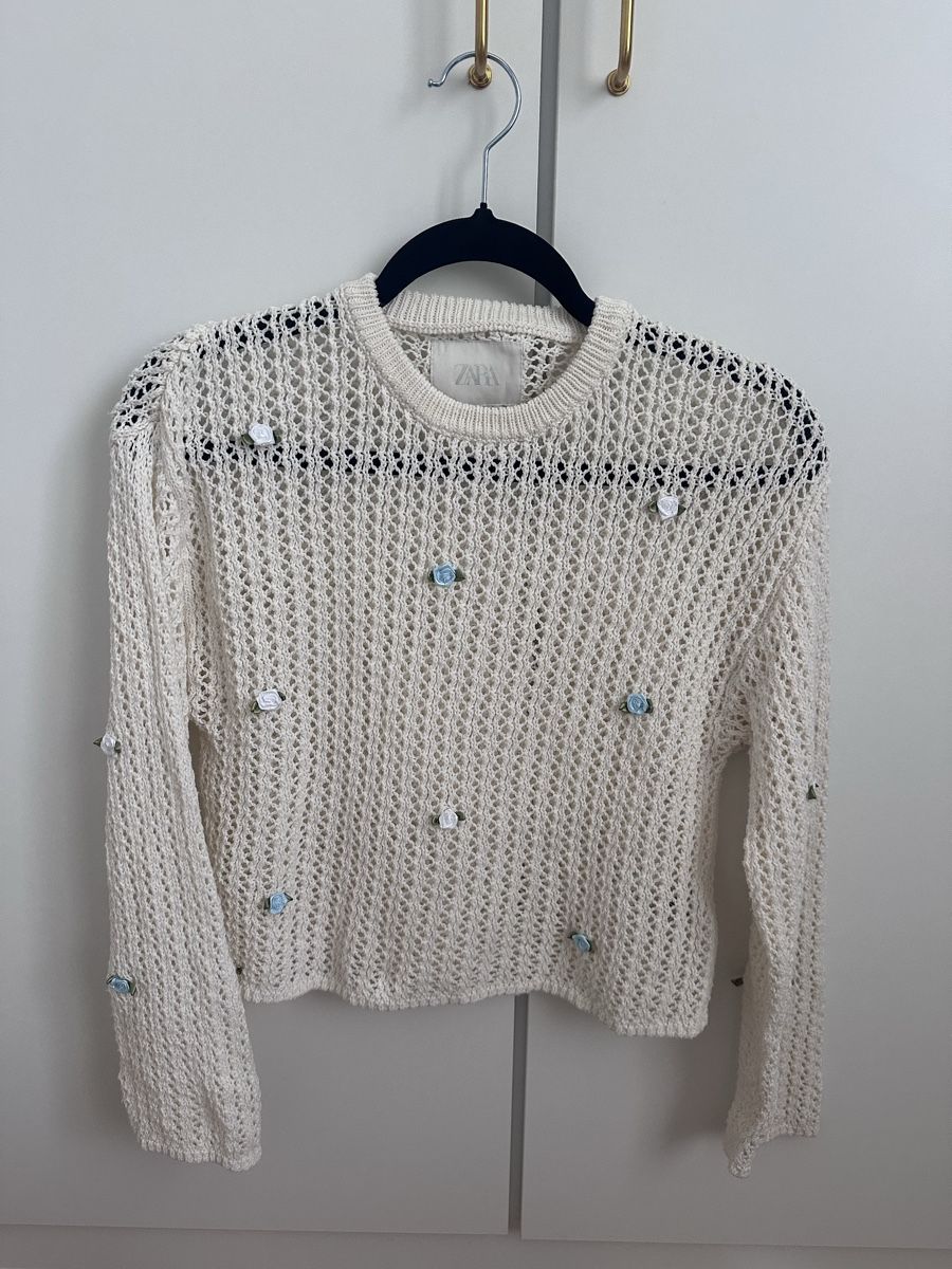 Pullover & Sweatshirts: Strickpullover mit Blumen – Gr. XS – Neu (gemäss Beschreibung) aus Affoltern am Albis von nadia.herz 1