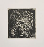 Ernst Barlach Original Holzschnitt "Die Spielleute"