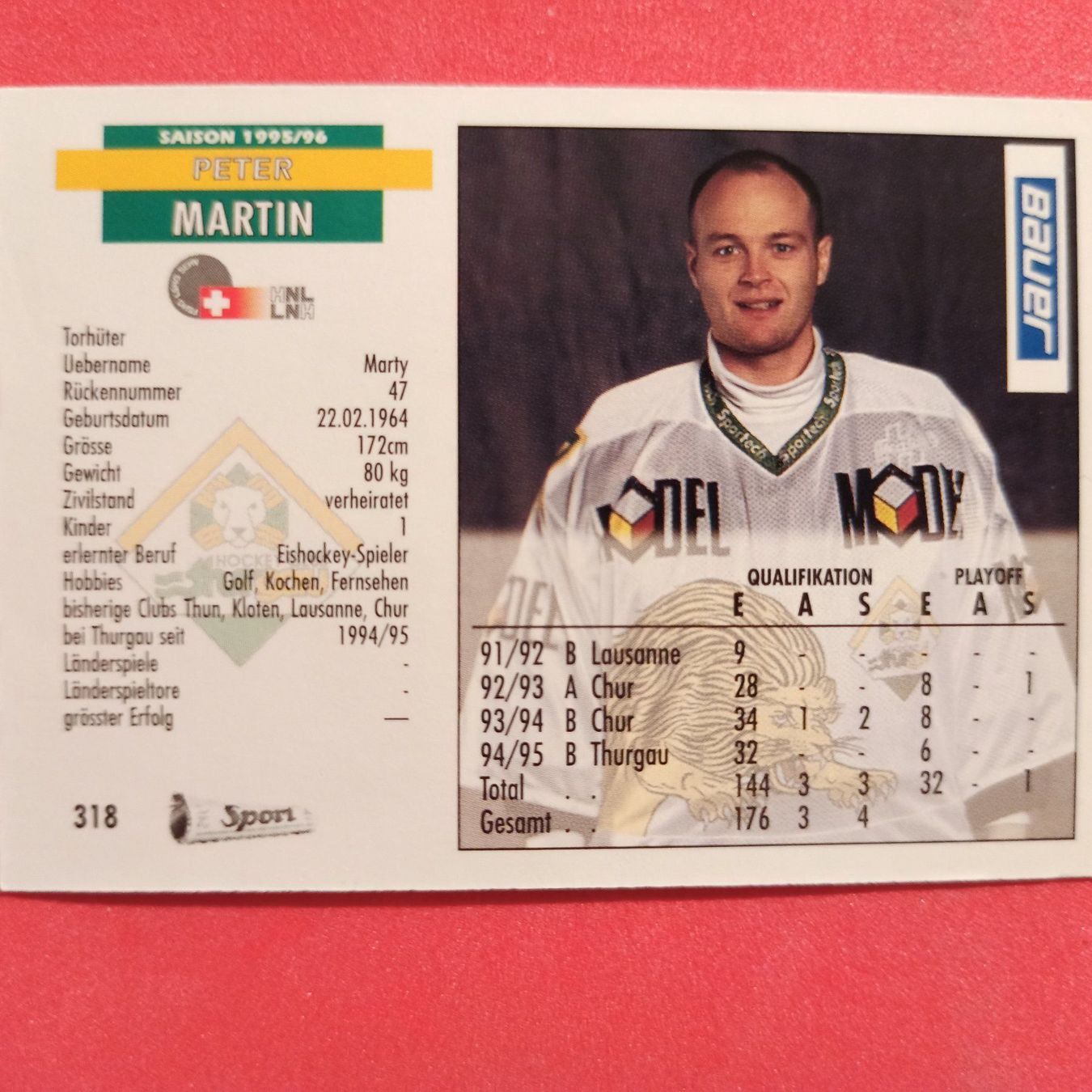 Sammelbilder & Trading cards: Peter Martin - HC THURGAU - 1995/96 – Gebraucht aus Dübendorf von kb86_MOVIE 1