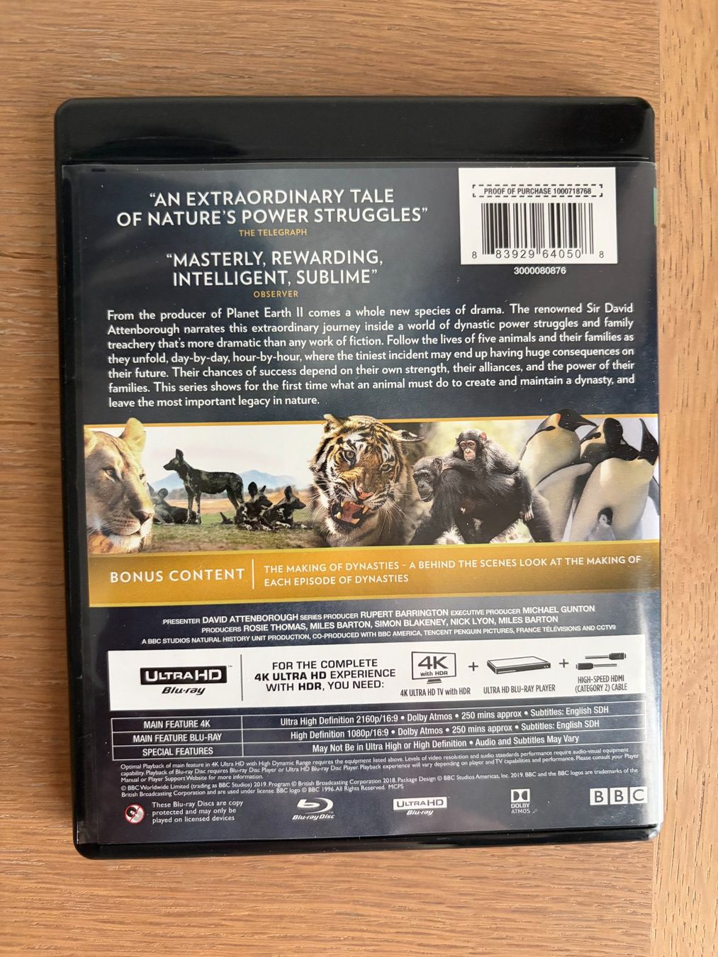 Tous les DVDs: DYNASTIES BBC 4K ET BLU RAY – D'occasion à Geneve par tigre69 1