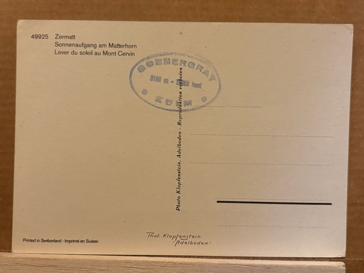 Cartoline postali: AK von Zermatt / Matterhorn – Usato da Rümlang venduto da Kartenpost1 1