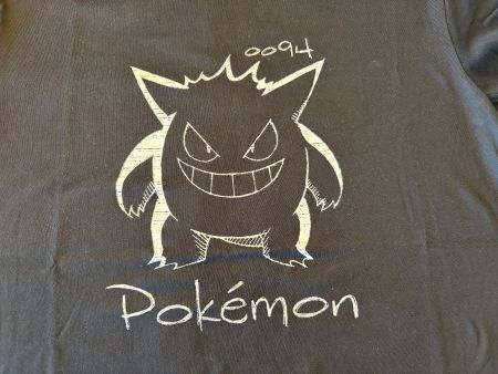 Pokémon Gengar UT Uniqlo T-Shirt, Grösse L, Schwarz!