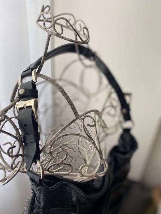 Sac à mains noir en cuir 2