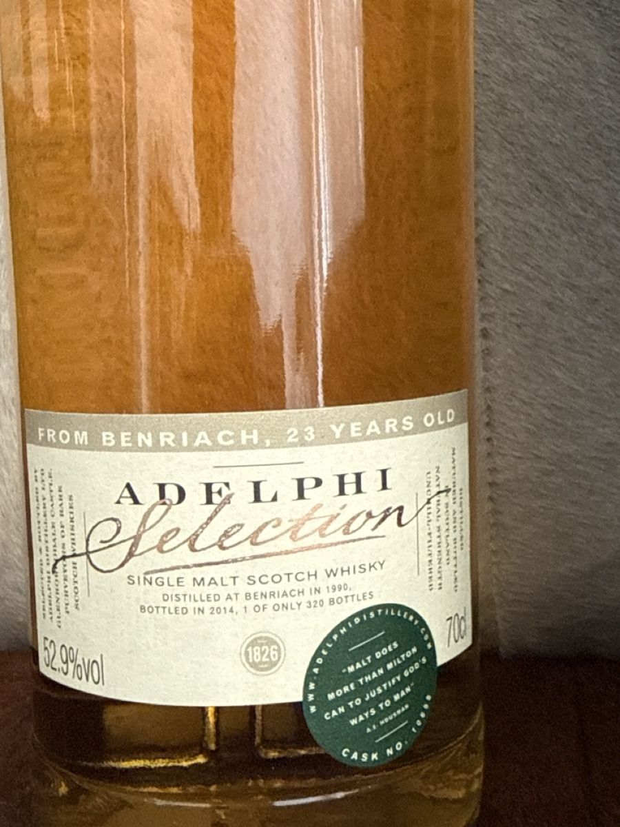 Benriach Spirituosen: Benriach 23J. Adelphi Selection 1990, Single Malt 52.9% – Neu und originalverpackt aus Gebenstorf von 5412Even 1