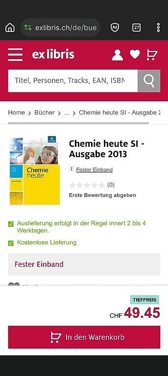 Bücher: Chemie - Schulbuch – Neu (gemäss Beschreibung) aus Fulenbach von 3irkalen 3