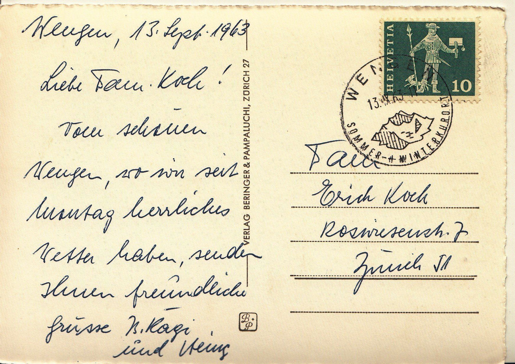 Cartoline postali: Wengen – Usato da Flaach venduto da Monisoldshop 1
