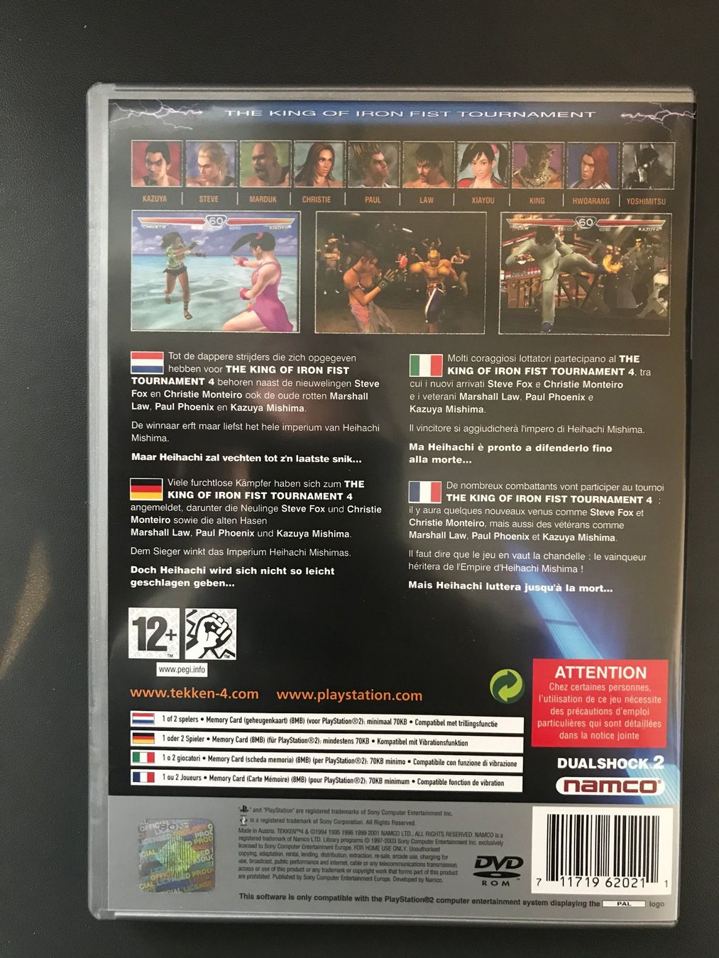 Notice Tekken 4 - pour Playstation 2 PS2 PAL FR