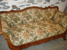 Antike VintagBiedermeier- Sofa, Holzgestell, Stoffbezug!