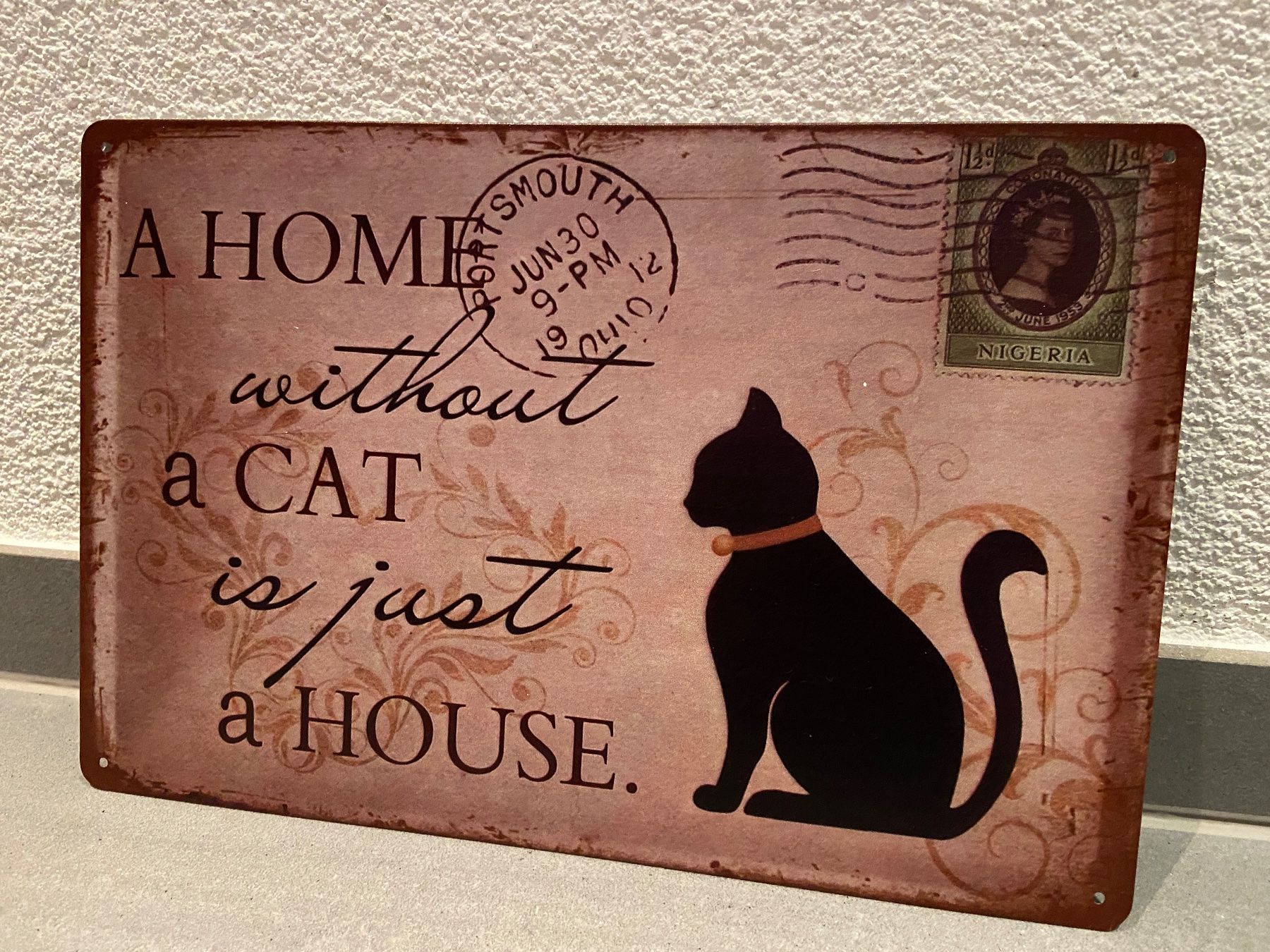 Schilder: A HOME  a CAT Vintage Blechschild Neu – Neu und originalverpackt aus Seon von Aaargauer01 3