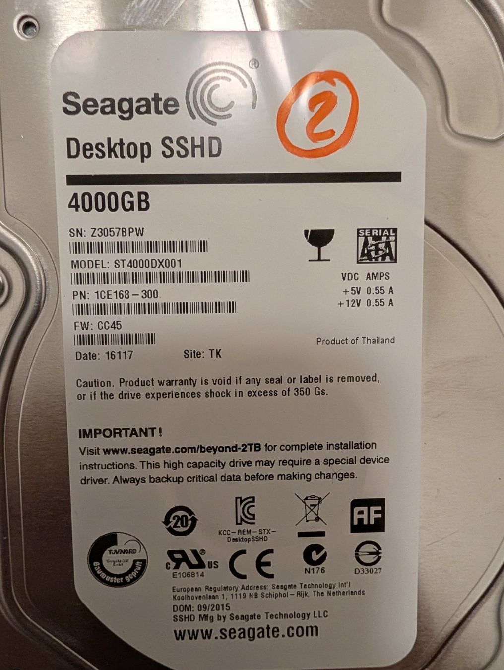 Seagate Dischi rigidi: Seagate HDD 4 TB - ST4000DX001 – Usato da Ennetbaden venduto da nash35