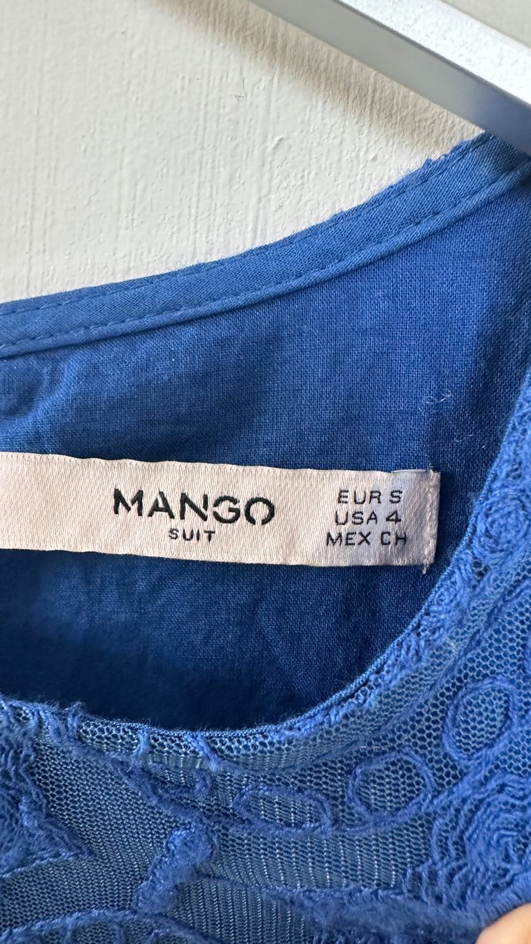 Mango Vestiti: MANGO elegantes blaues Spitzenkleid in Gr. S – Usato da Niederrohrdorf venduto da gigerch 3