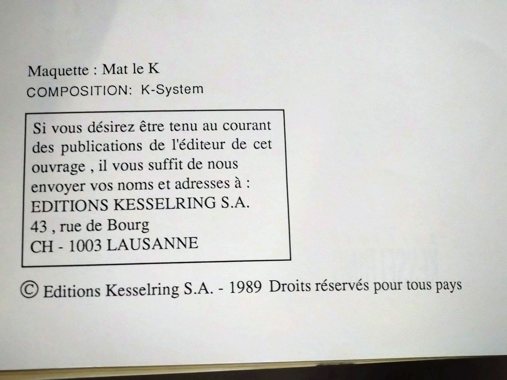 Fumetti: Farinet - Daniel Varenne, Kesserling 1989 EO TBE - – Usato da Farvagny-le-Grand venduto da LaCaverne 3
