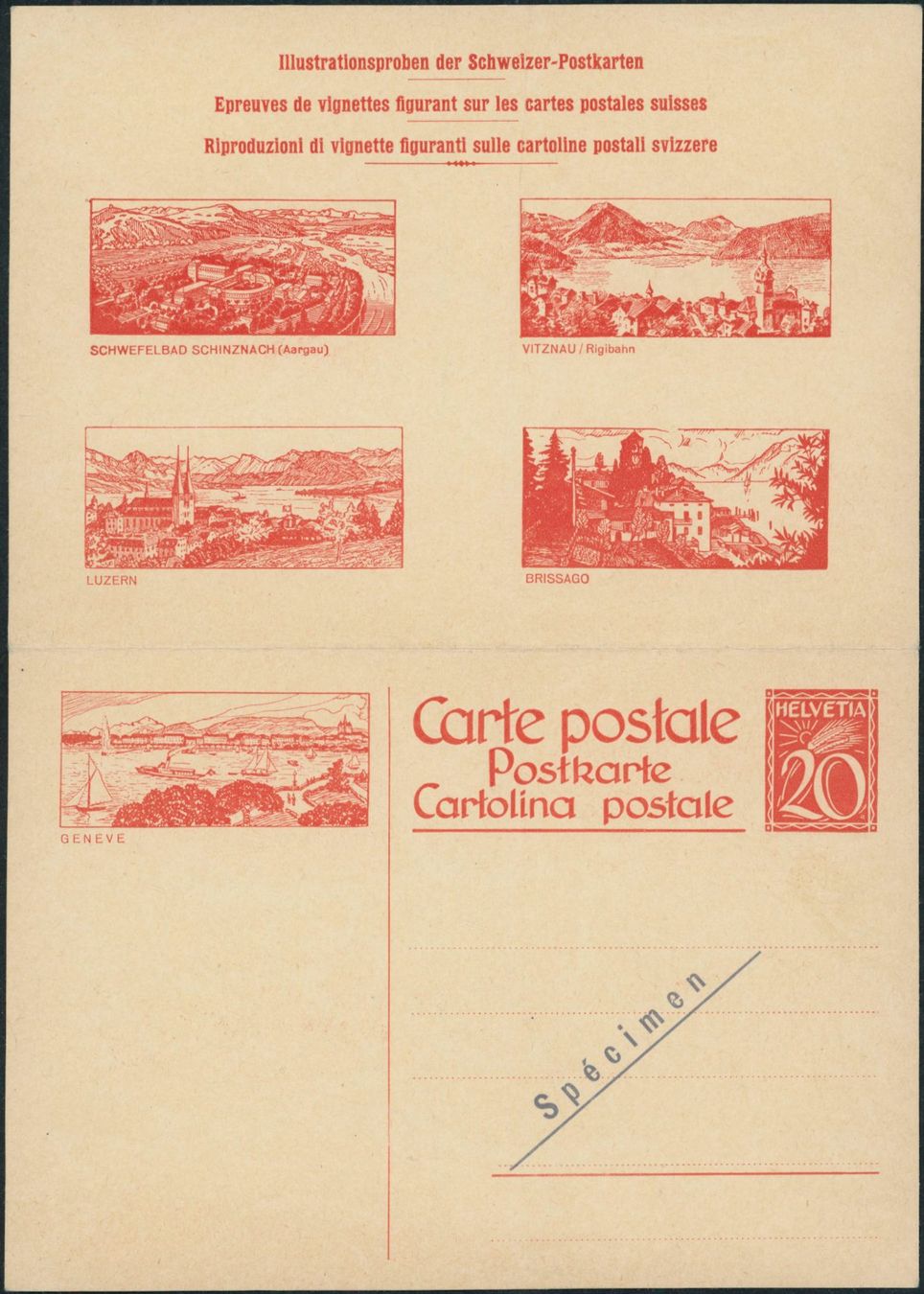 Tutti i francobolli: 1925 - Ganzsachen - Doppelpostkarten - Spécimen – Nuovo (secondo la descrizione) da Schindellegi venduto da leecollect
