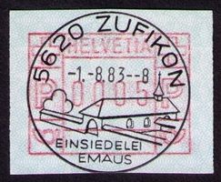 ATM 6_5620 ZUFIKON_1.8.83_Werbestempel K914_ERSTTAG !