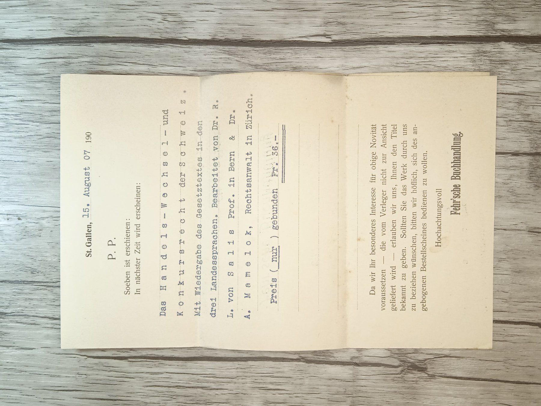 Tutti i francobolli: TR56 Document + Timbre Suisse 1907 – Usato da Cousset venduto da Patrick_Collections 1