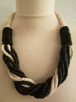Kette Ethno black & white  Natur 60cm