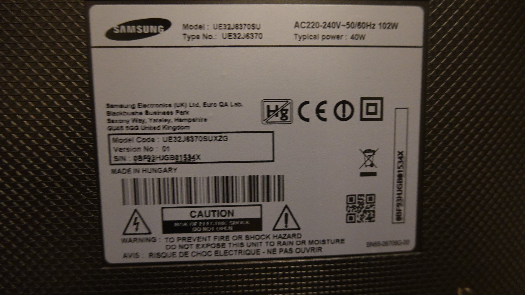Samsung Fernseher: Samsung UE-32J6370 – Gebraucht aus Hombrechtikon von hame25 2