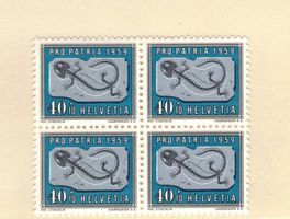 1959 Pro Patria 4er** Riesensalamander wie Neu