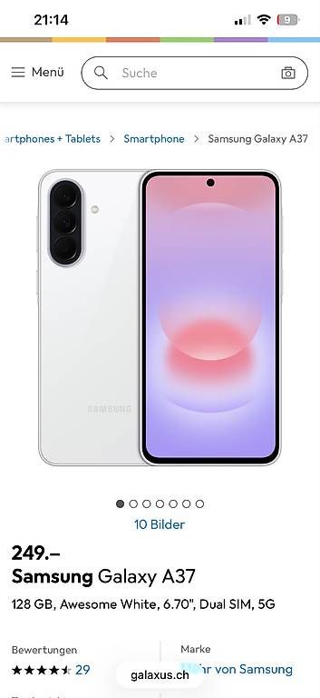 Handys / Smartphones: Samsung A37 5G, Awesome white – Gebraucht aus luzern von fab_ndc2