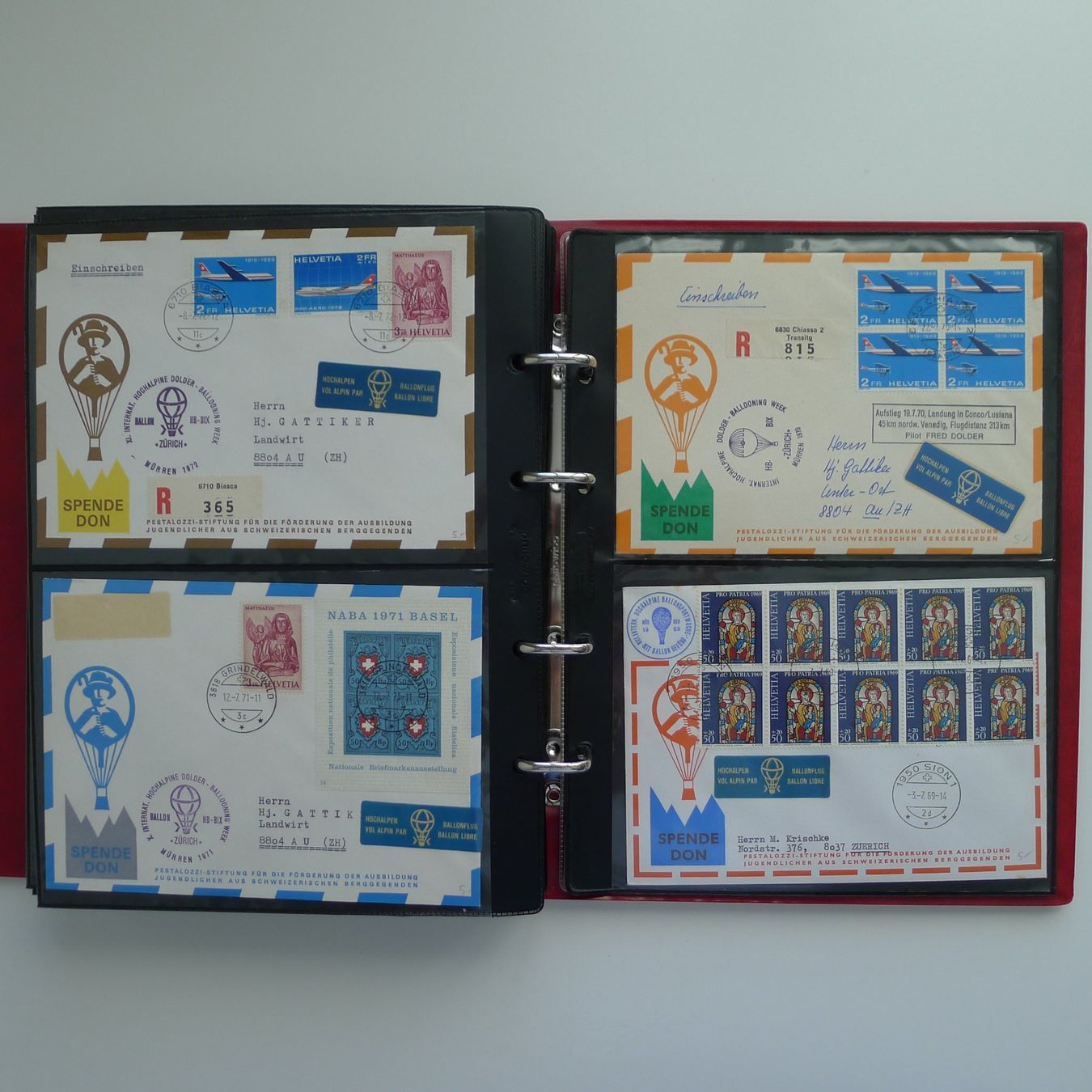 Alle Briefmarken: Ballon Flugpost - Briefe Sammlung in 2 Alben – Gebraucht aus Ebikon von SilvioFreund 8