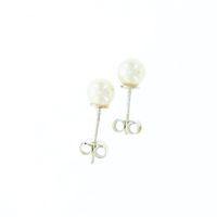 Perlenohrstecker - 925 Silber, weiss