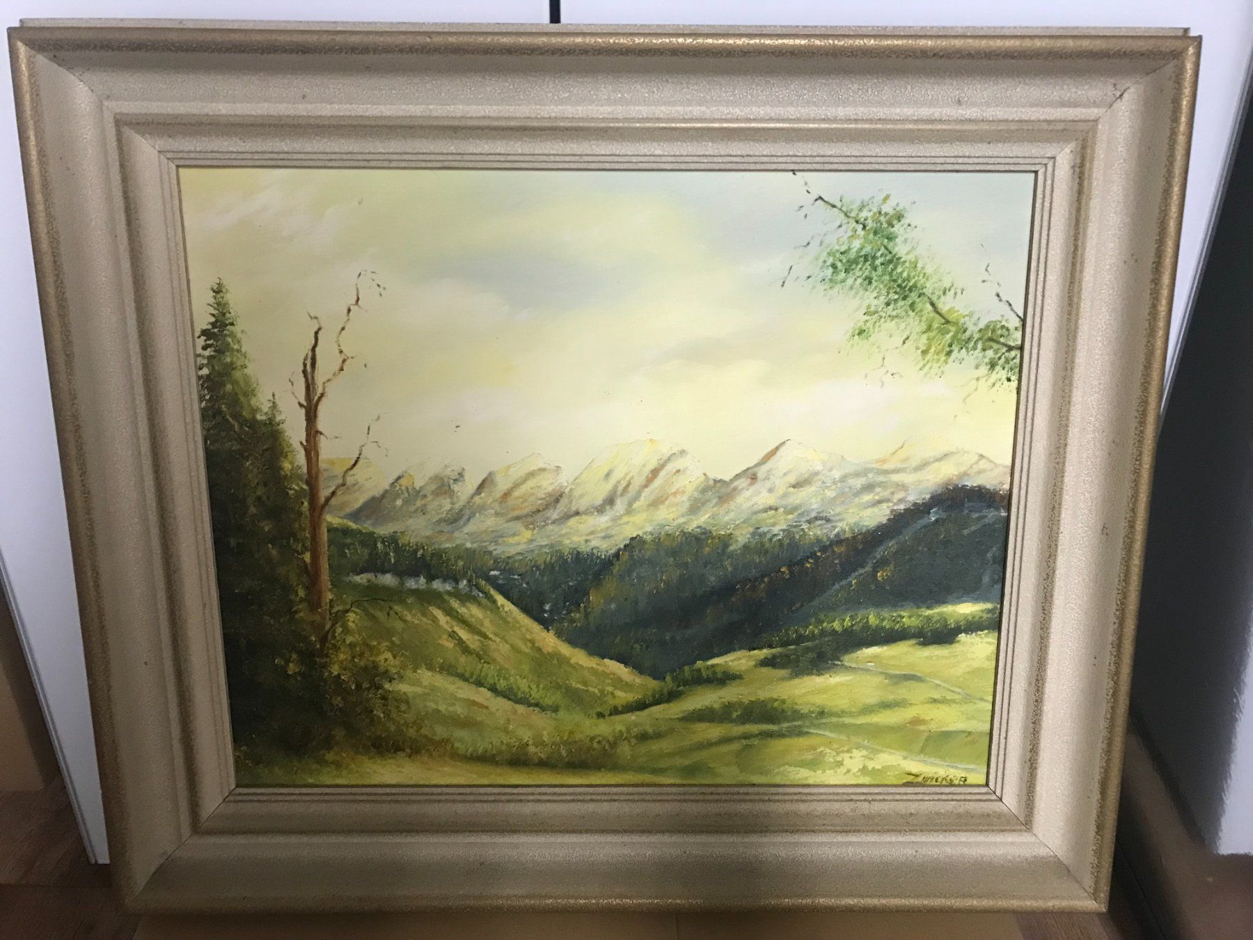 Poster & Bilder: Bild mit Holzrahmen Landschaft und Berge – Gebraucht aus Altstätten SG von Nik2009