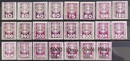 DANZIG: Portomarken aus 1921–1923, *