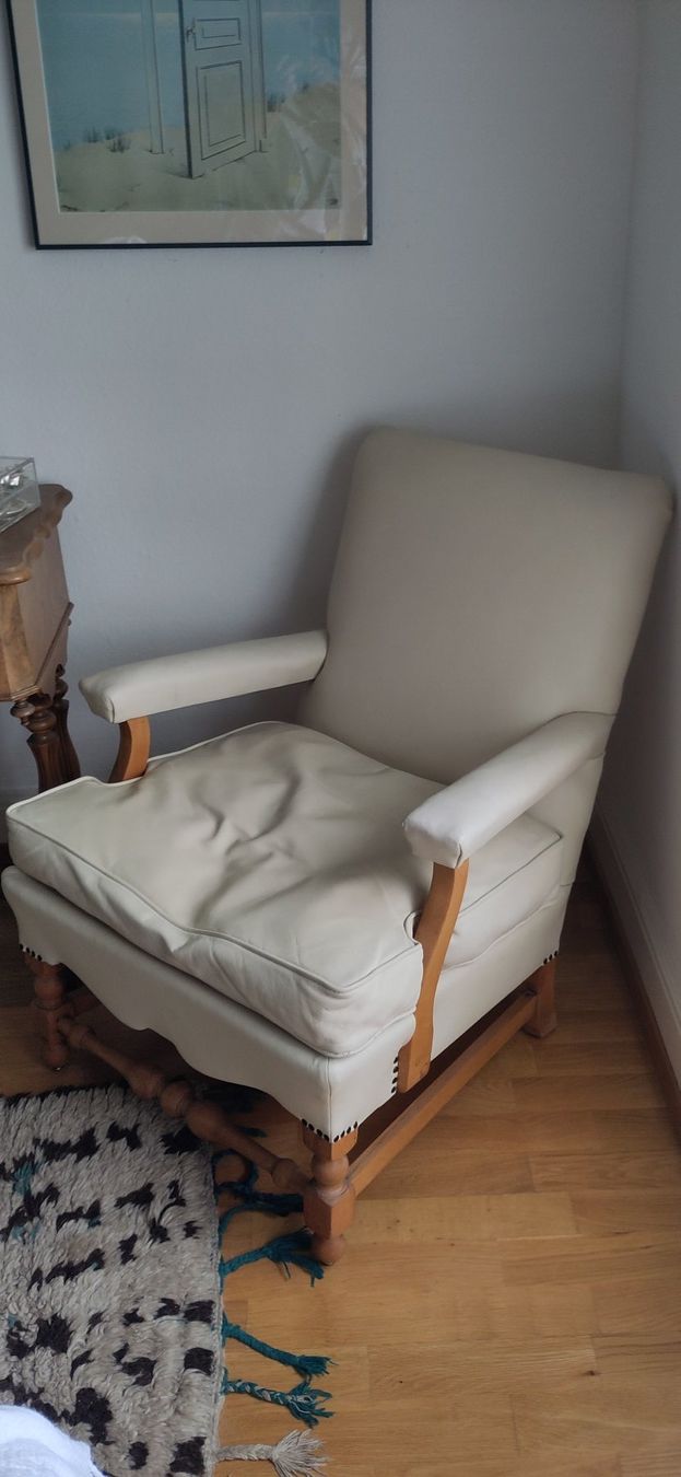 Fauteuils: Vintage-Sessel in hellbeigem Leder – D'occasion à Zürich par MB0703 1