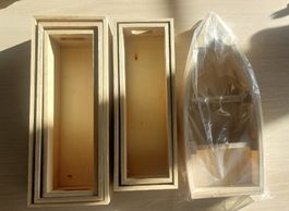 Holzboxen Set und Holzboot Modell neuwertiger Zustand