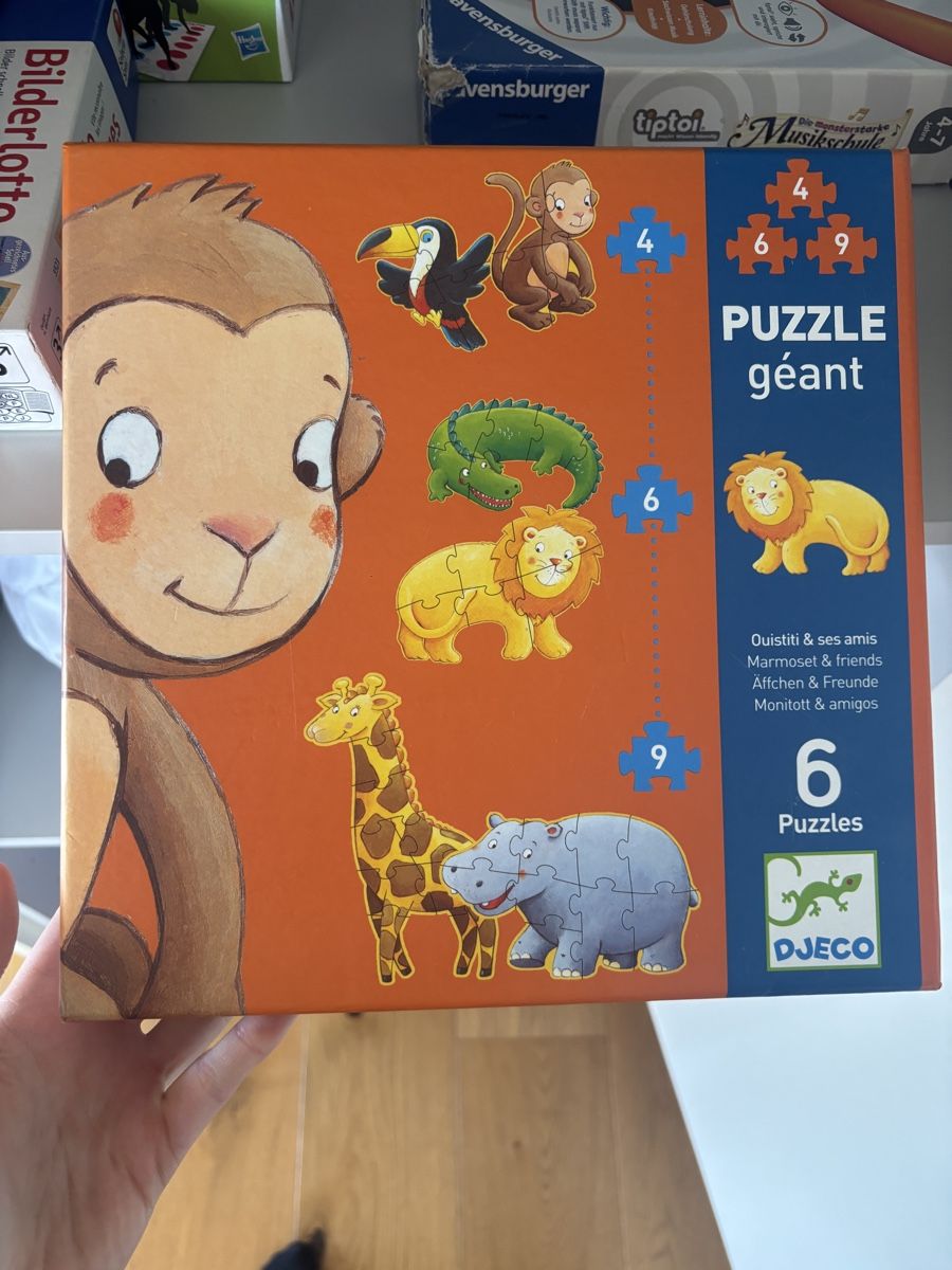 Djeco Puzzle: Djeco Puzzle géant Affchen & Freunde 6 Puzzles 4,6,9 Jg – Usato da Grosswangen venduto da Sunnyday35