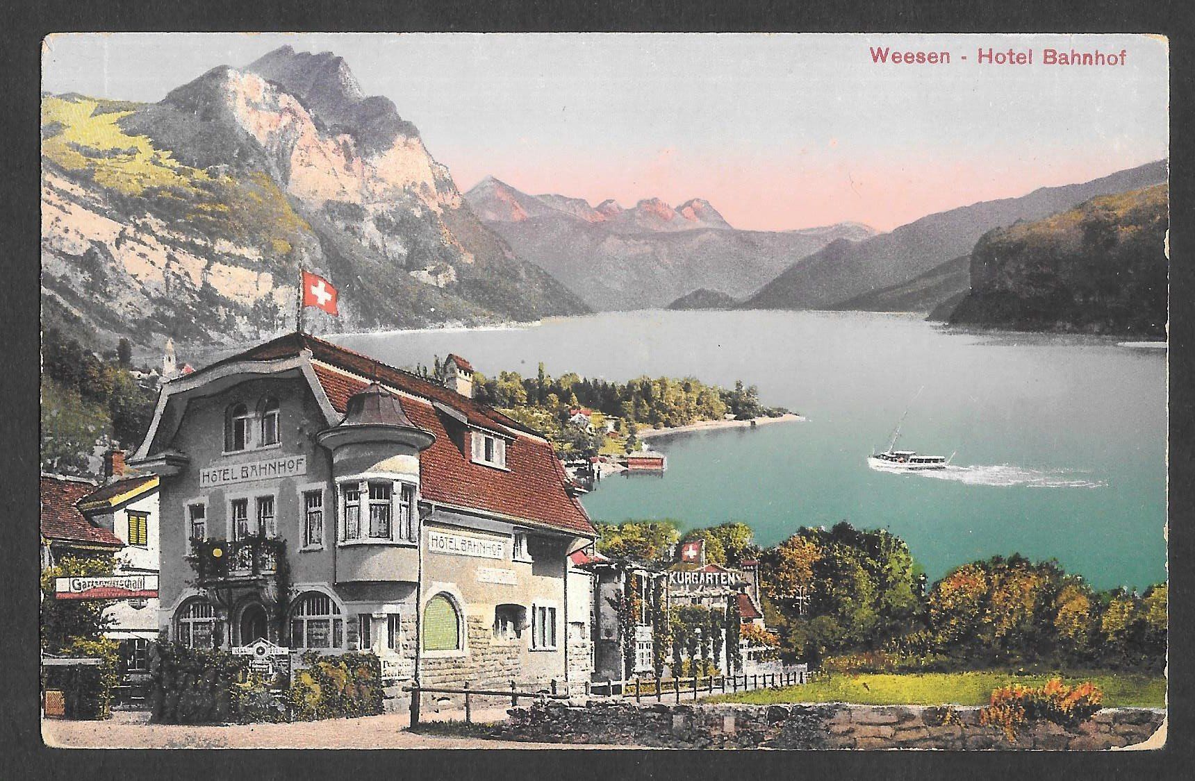 Cartoline postali: Weesen Hôtel Bahnhof – Usato da Olten venduto da clotaldi