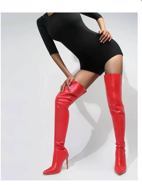 Scarpe da uomo: Overknee Leder Gr.45 rot fetisch – Nuovo (secondo la descrizione) da bischofszell venduto da Powergirl6 6