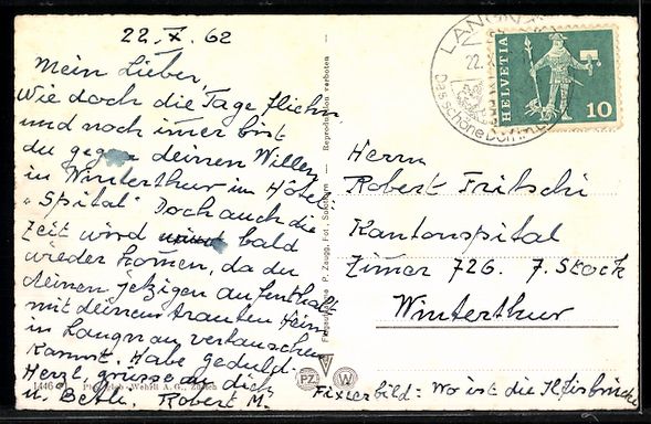 Ansichtskarten: AK Langnau i. E., Panoramaansicht der Ortschaft – Gebraucht aus Berlin von bartko-reher 1
