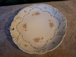 Hübsche antike Servierplatte mit Blumenmuster, Vintage-Stil