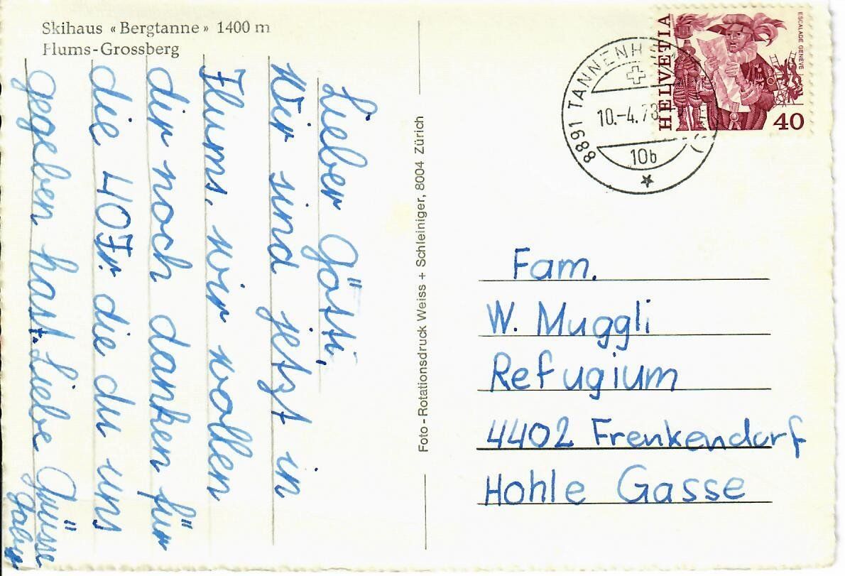 Cartes postales: Flums - Grossberg – D'occasion à Hochdorf par Ziegel-16 1