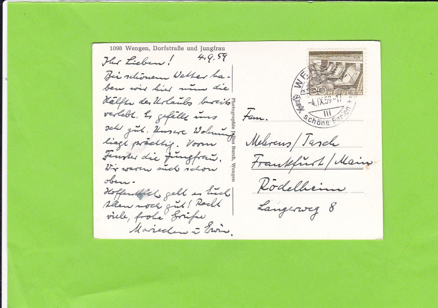 Cartoline postali: Wengen-Dorfstrasse-belebt – Usato da St. Peterzell venduto da neckertal 1