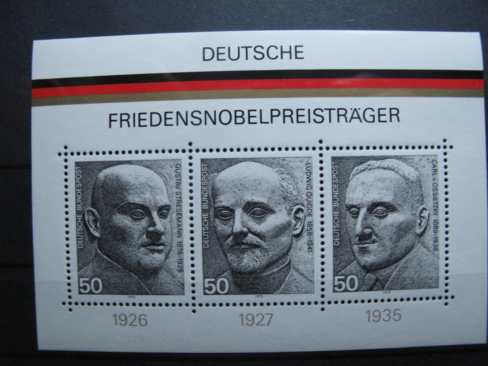 Tutti i francobolli: BRD 1975 Nobelpreisträger Block 11 ** – Usato da Wil SG venduto da fva01
