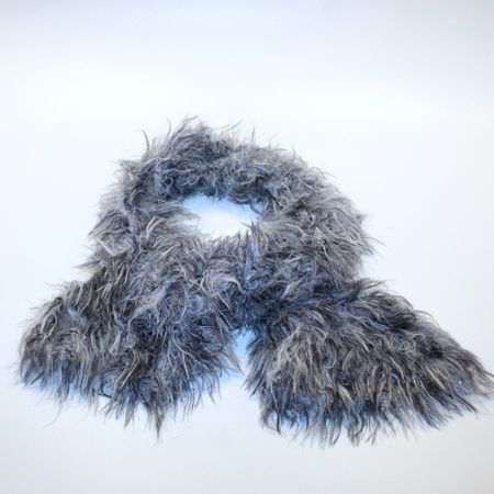 Fransenschal handgestrickt, grau mit Glitter