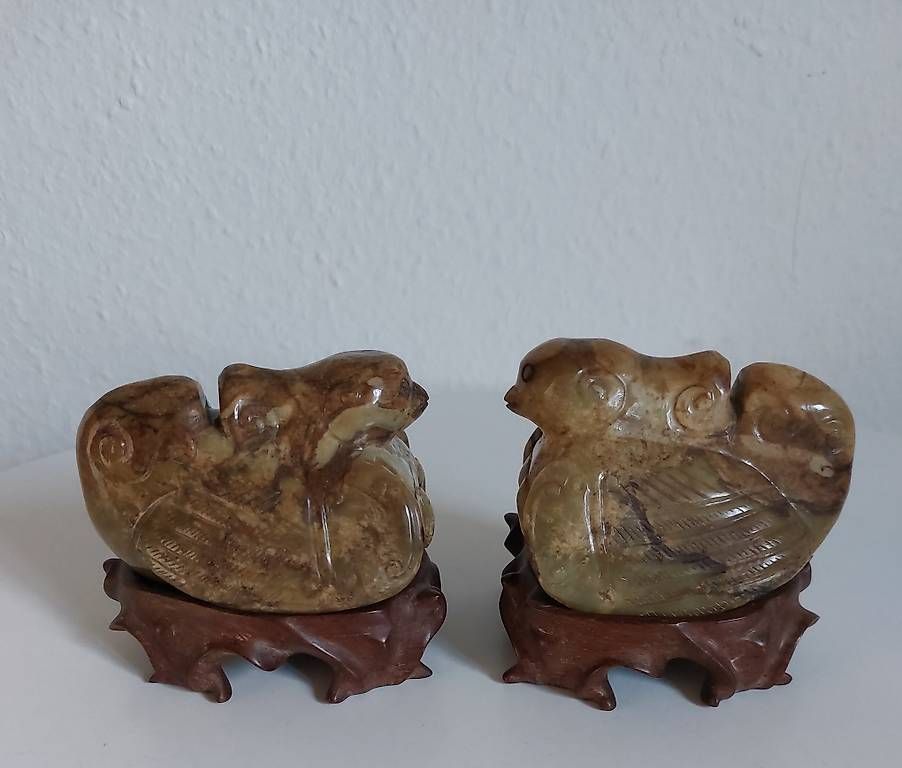 Statuette: Paire d'oiseaux en Jade – Usato da Bernex venduto da Weytras 2