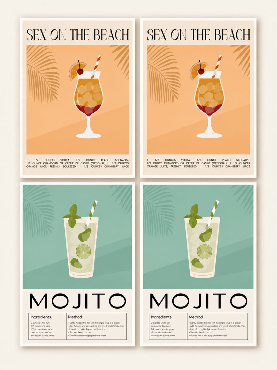 Foto & Immagini: 4er Set Bilder Bar Poster coctails 30x40 neu – Nuovo e nell'imballaggio originale da Hausen AG venduto da Feel_pink