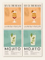 4er Set Bilder Bar Poster coctails 30x40 neu