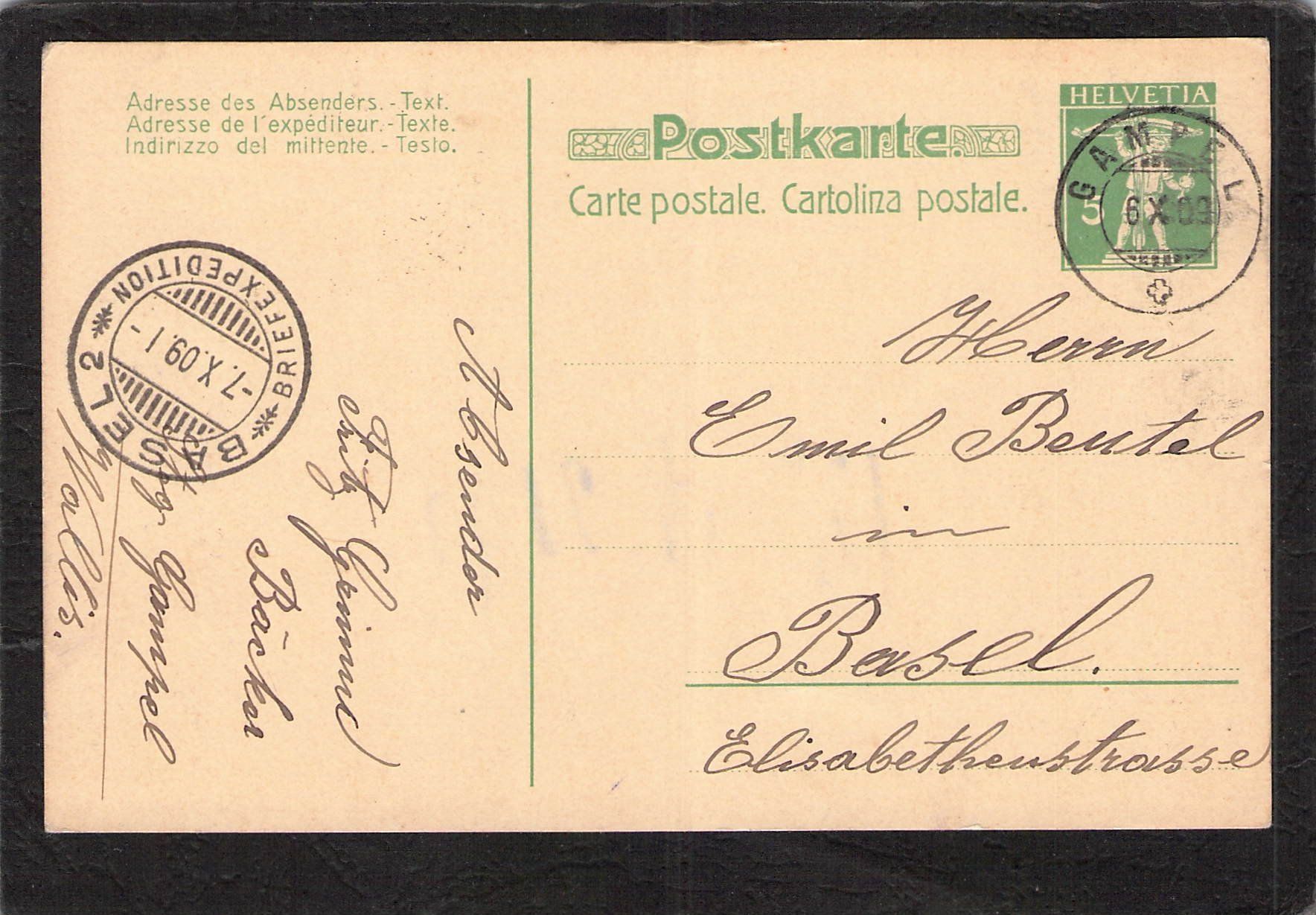 Tutti i francobolli: Suchard PK 044.SUCH  14 ,  gel. 6.X.1909 – Usato da Reichenburg venduto da Pipo-67 1
