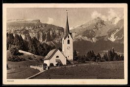 AK Versam, Kirche und Bergpanorama