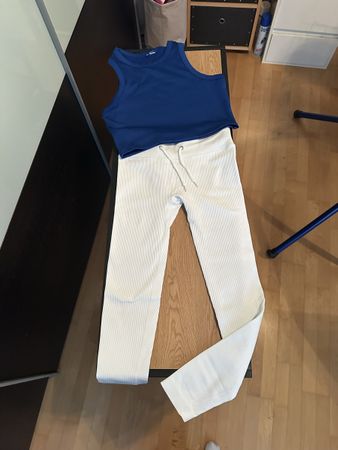 Sport Set Mooslover blau weiss gerippt neuwertig