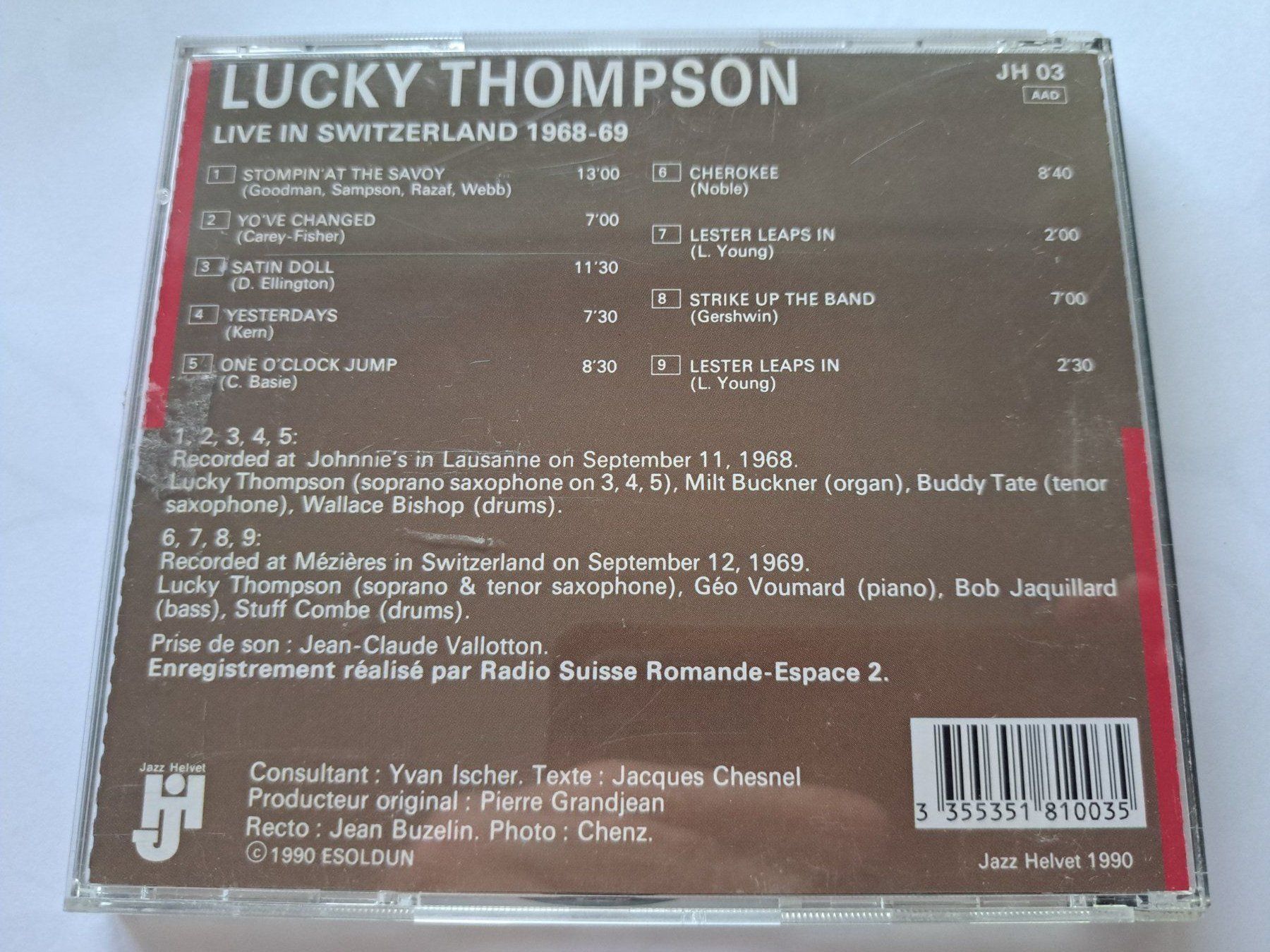 CDs: Cd Lucky Thompson - Switzerland 1968 / 1969 – Gebraucht aus Pully von bro_n52j 1