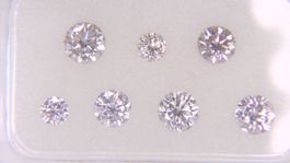 7 rosa Diamanten, 1,03 ct – Fancy Mix Pink – VVS1 – SI3.