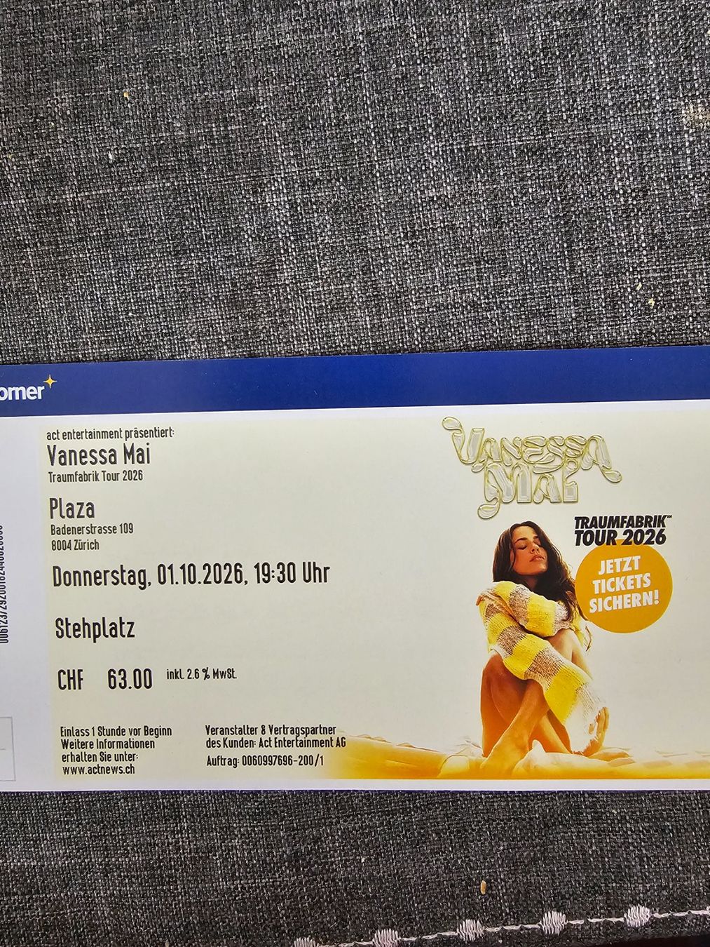 Tickets: Vanessa Mai – Gebraucht aus Basel von beach1969