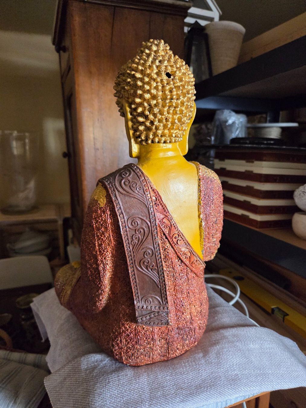 Sculture & Statue: Statue Bouddha décorative couleurs or et brun – Usato da Vallamand venduto da mamideco 3