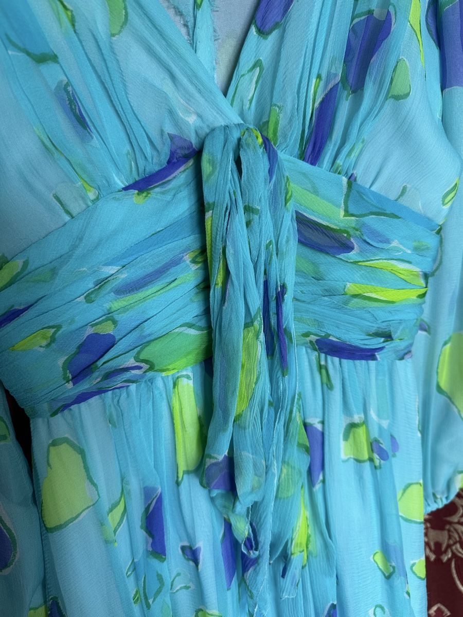 Kleider: Designer Sommer Kleid, handgenäht, S, türkis – Gebraucht aus Zollikon von into-the-west 3